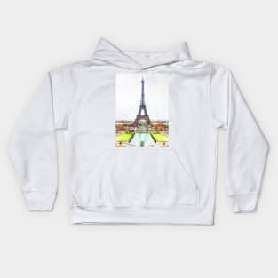 Eiffel Tower Water Pond. For Eiffel Tower & Paris Lovers. Kids Hoodie